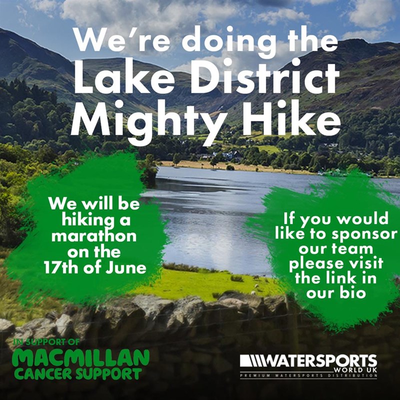 Team Watersports World is fundraising for Macmillan Cancer Support