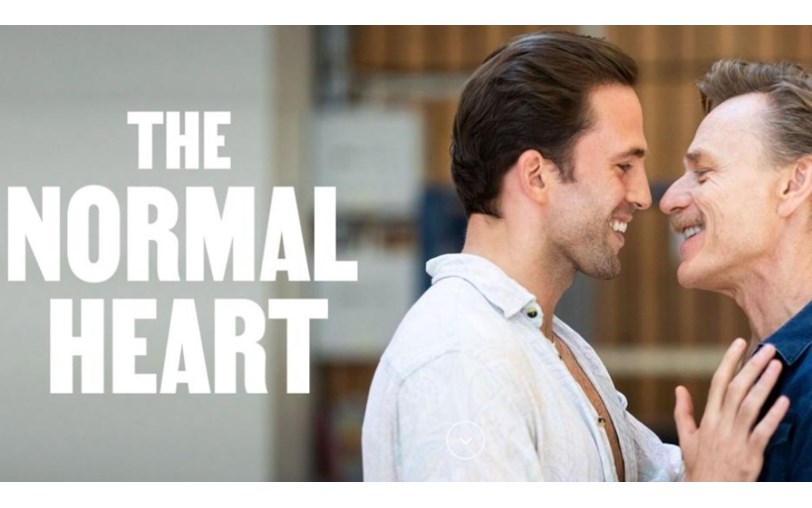 The Normal Heart poster with two main actors