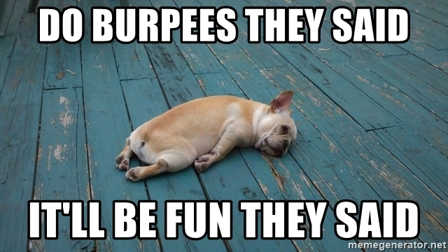 healthy living - burpees meme