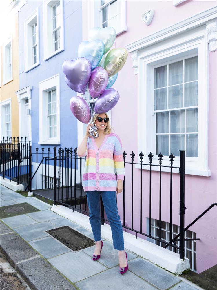olivia rubin mika rainbow cardigan