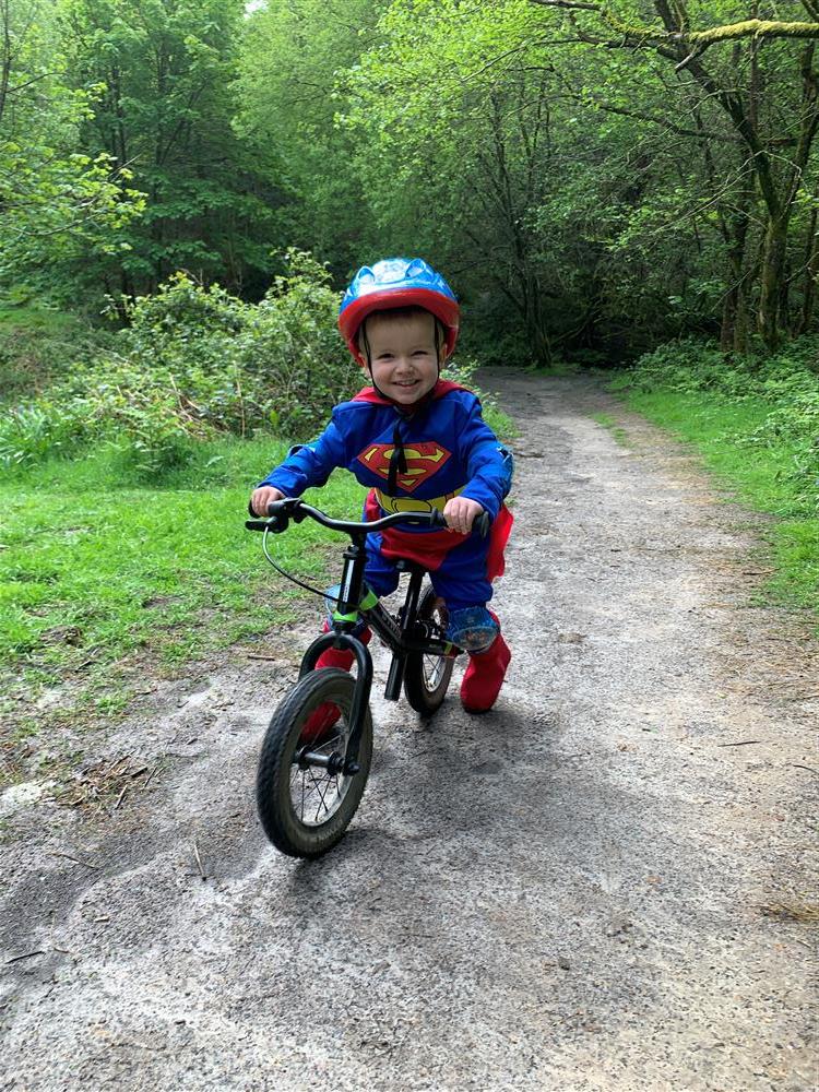 superman balance bike