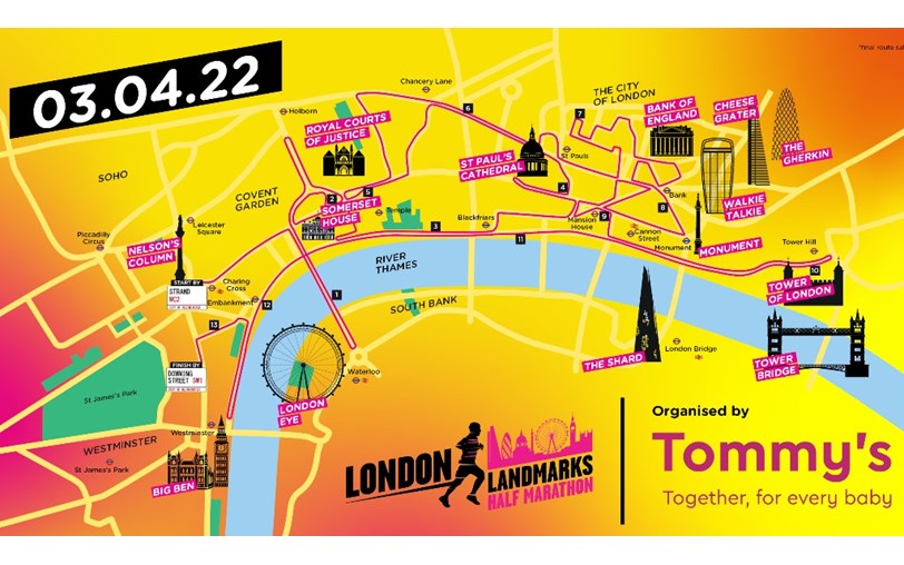 London Landmarks Half Marathon April 3rd, 2022 JustGiving