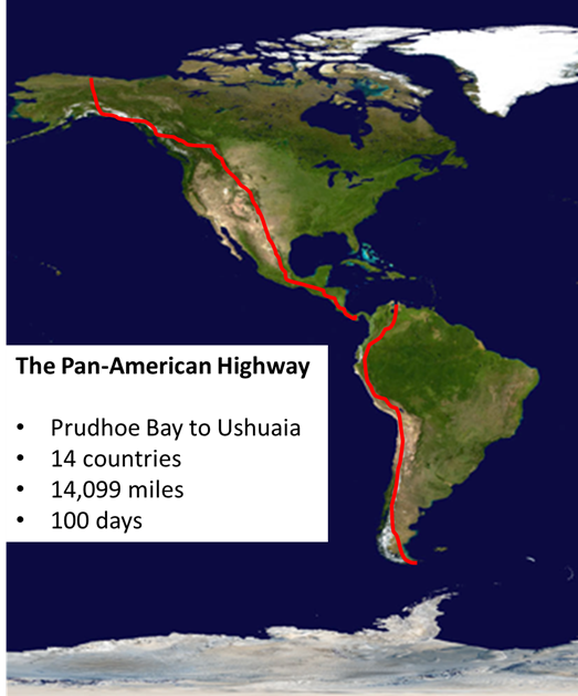 Панамериканское шоссе карта