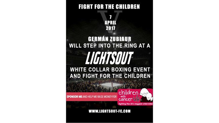 german zubiaur is fundraising for children with cancer uk