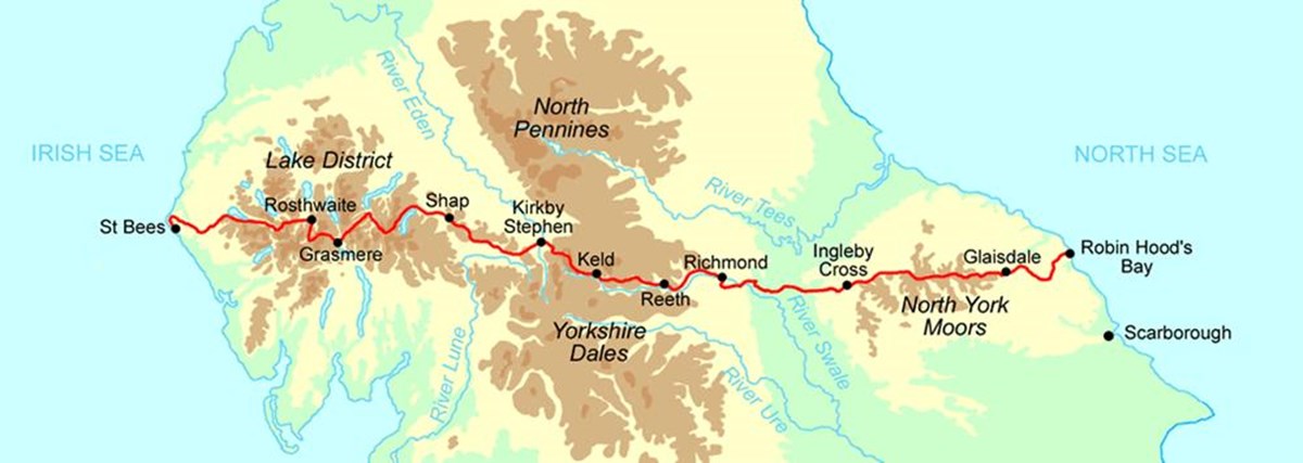 Солтберн объяснение. Yorkshire Moors на карте. Цепь Пеннин на карте. Coast to Coast 512440. Patterdale на карте.